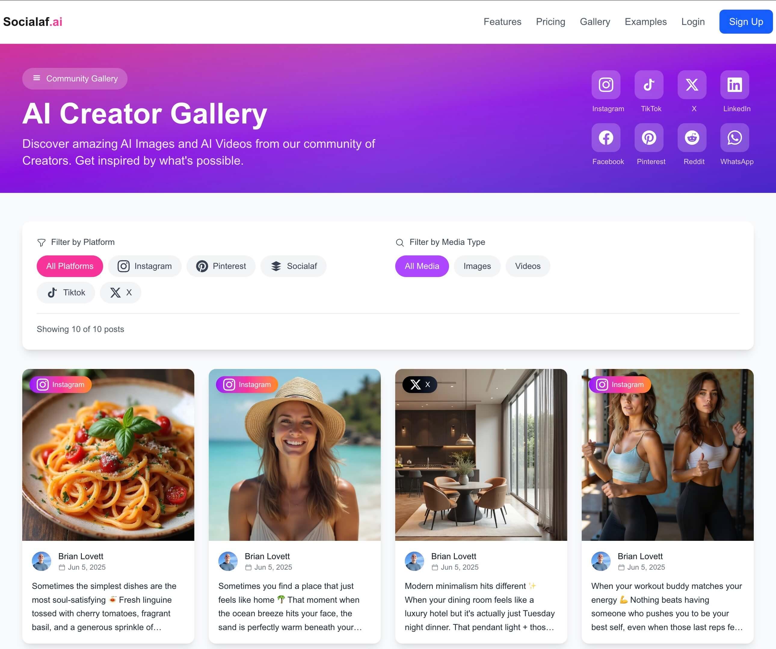Socialaf.ai screenshot