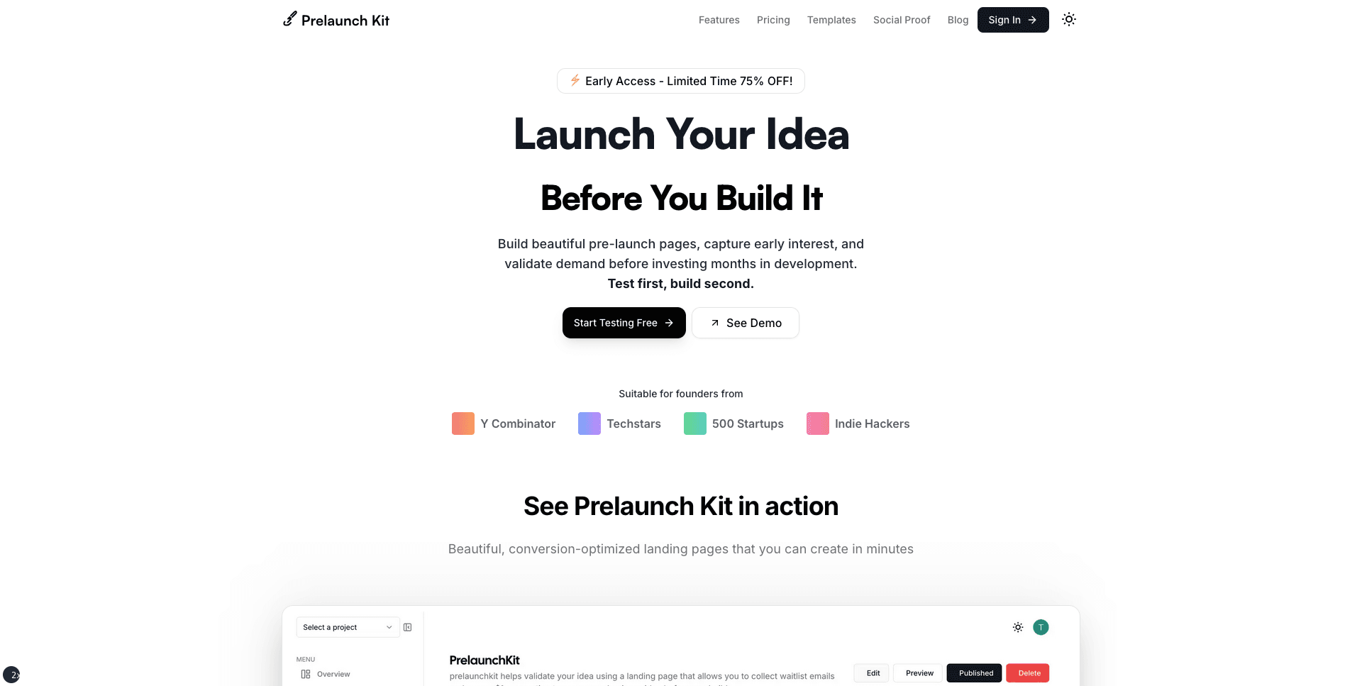 Prelaunch Kit screenshot
